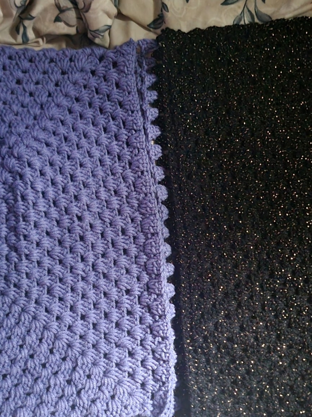 Purple And Black Handcrocheted Cardigan Size L